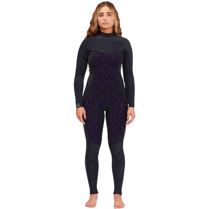 2024 Billabong Womens Synergy Natural 5/4mm Hooded Chest Zip Wetsuit ABJW100217 - Night Fall